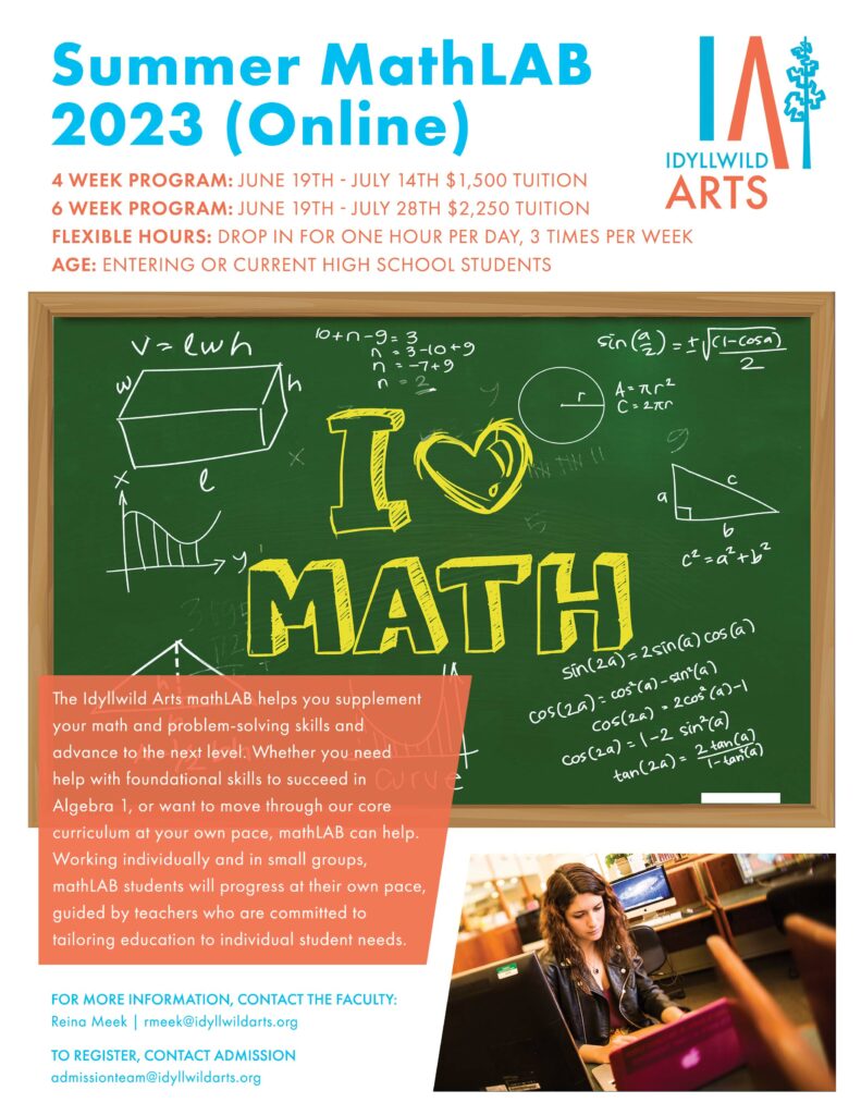 Summer mathLAB (Online) - idyllwildarts.org/math-lab